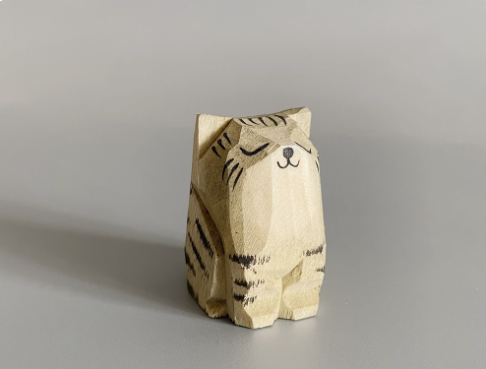 Hand-carved wood carving cute healing puppy golden retriever ornaments