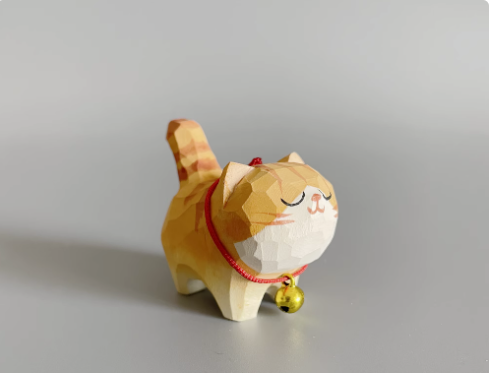 Hand-carved wood carving cute healing puppy golden retriever ornaments