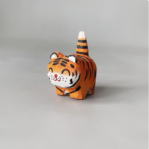 Hand-carved wood carving cute healing puppy golden retriever ornaments